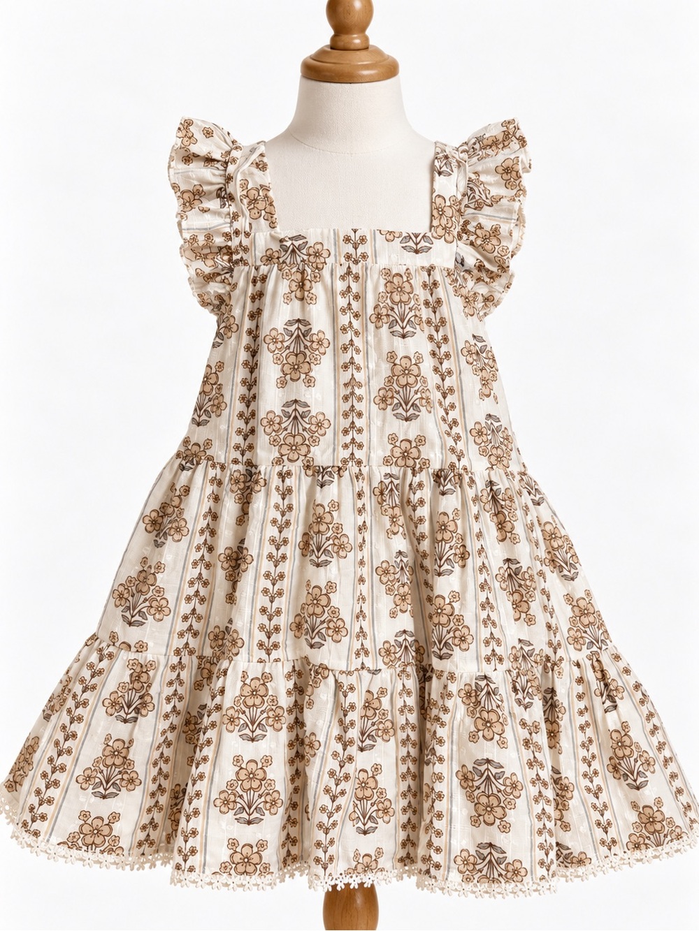 Happily Grey Girls Floral Tiered Ruffle Dress Size 7 NWT